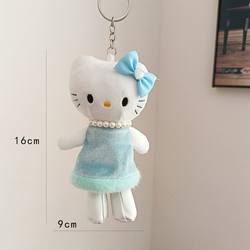 黑皮长腿贵妇珍珠爱心扣hellokitty包包挂件毛绒公仔玩偶挂饰LW|undefined