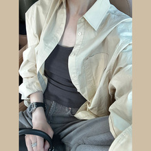 法式长袖慵懒风衬衫外套女早秋季2024新款设计感小众衬衣宽松上衣