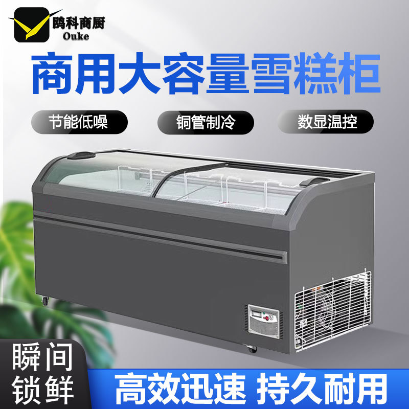 冰柜商用全冷冻柜冷藏两用大容量卧式冷柜展示岛柜雪糕冰箱