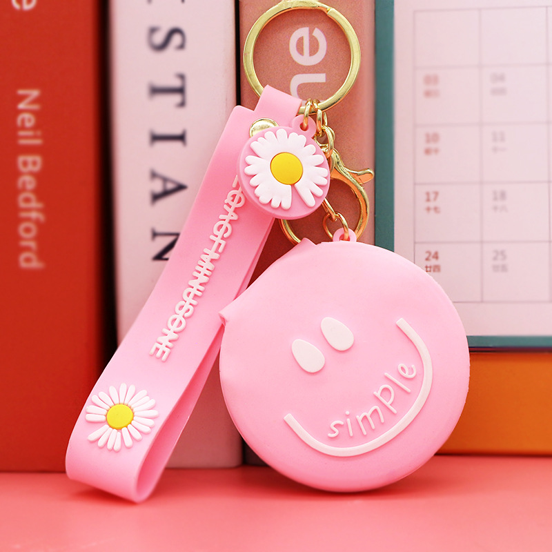 Nuevo espejo redondo pequeño portátil de dibujos animados lindo corazón de niña espejo de maquillaje plegable dormitorio vestidor espejo venta directa de fábrica