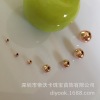 Golden glossy import round beads, accessory, 14 carat, pink gold, USA