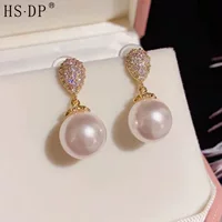 S925 серебряная игла модная сладкая жемчужная серьга легкая экстравагантная элегантная высококачественная серьга с бриллиантами изысканная маленькая серьга