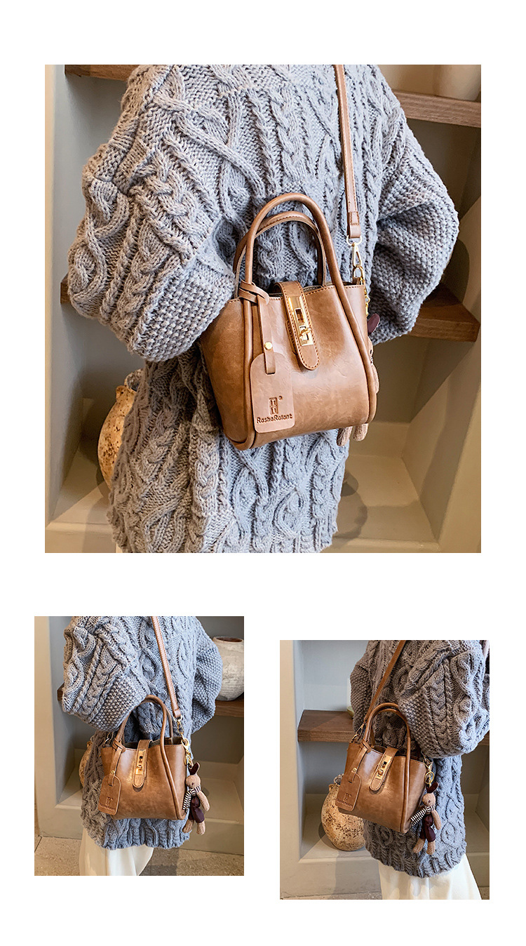 Borsa da donna nuova Borsa a secchiello portatile di fascia alta Modello in pelle alla moda Borsa da donna per pendolari Borsa a tracolla monospalla retrò di grande capacità_voghion.com