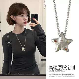 y2k星星设计项链甜酷冷淡五角星小众长款卫衣链辣妹配饰百搭饰品