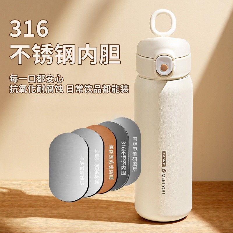 Good-Looking Pregnant Women, Adult Water Cups, Thermos Cups for Women with Straws, Stainless Steel Children and Students