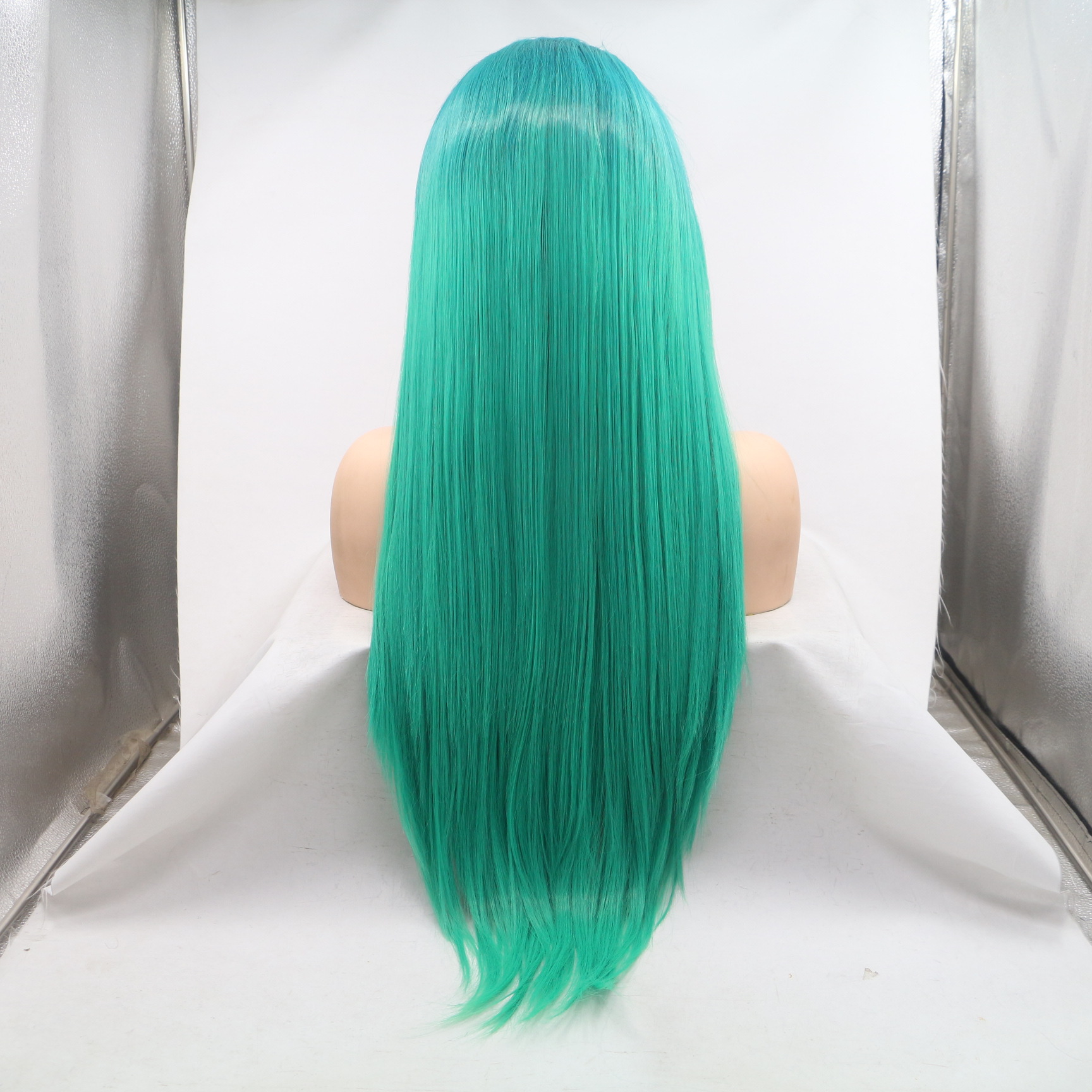 NEW LOOK fibra química frente encaje largo cabello recto europeo y americano encaje cabello largo en stock