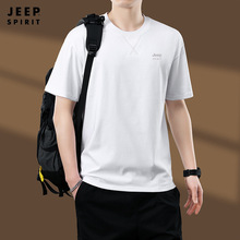 JEEP SPIRIT2025夏季新款短袖T恤男士纯色印花打底衫半袖上衣8020