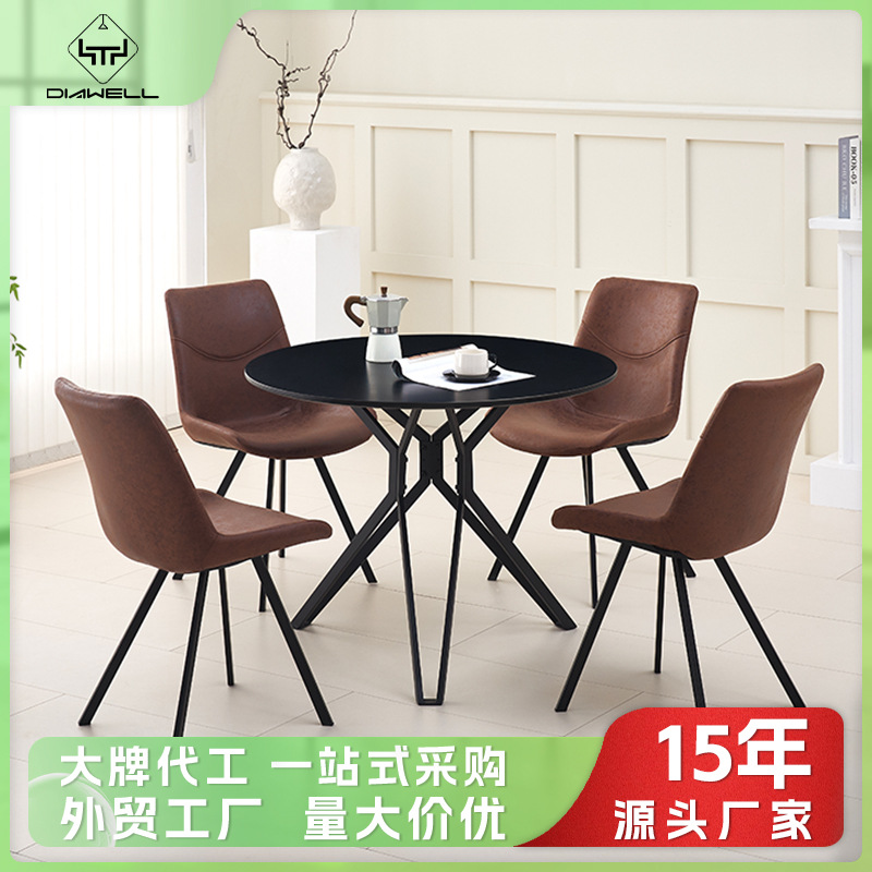 Mesa de comedor de madera Wal-Mart madera sólida tabla de comedor redonda mesa de comedor nórdica MDF