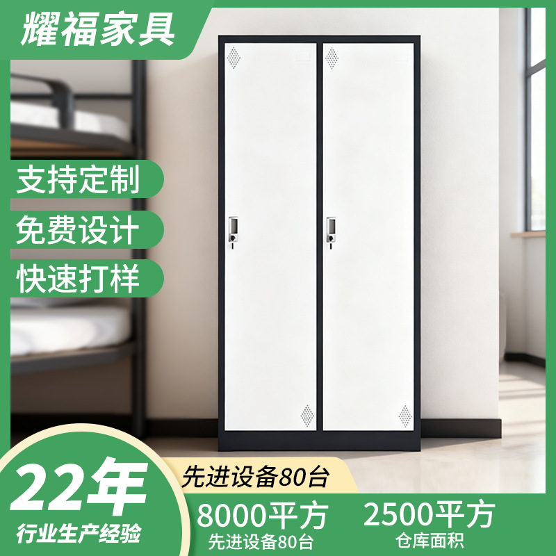 El armario de dos puertas de acero grueso se puede personalizar con color bloqueado armario de almacenamiento de personal armario de almacenamiento de dormitorios escolares