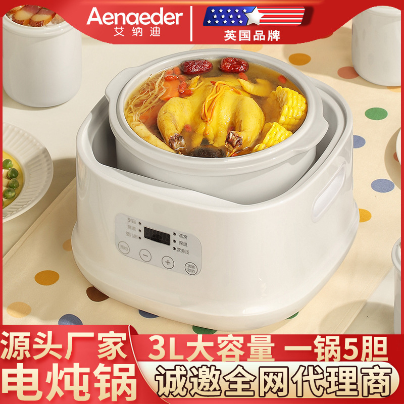 Household Automatic Electric Stew Pot Ceramic Inner Pot Soup Cooking Rice Electric Stew Pot Small Baby Electric Health Bird's Nest Pot