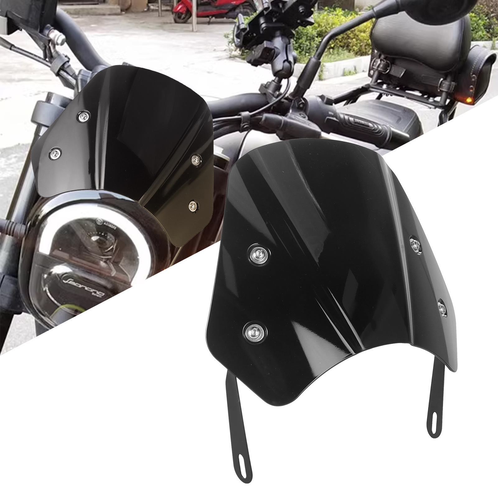 Motorcycle Retro Modification 5-7inch Universal Headlight Headlight Retro Windshield Windproof Wind Deflector