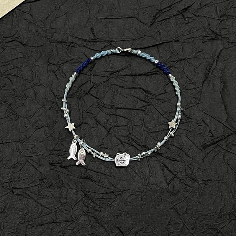 新しい中国風の蓮の星手織りブレスレットニッチ蝶織りブレスレットシンプルなハイエンドアクセサリーブレスレット|undefined