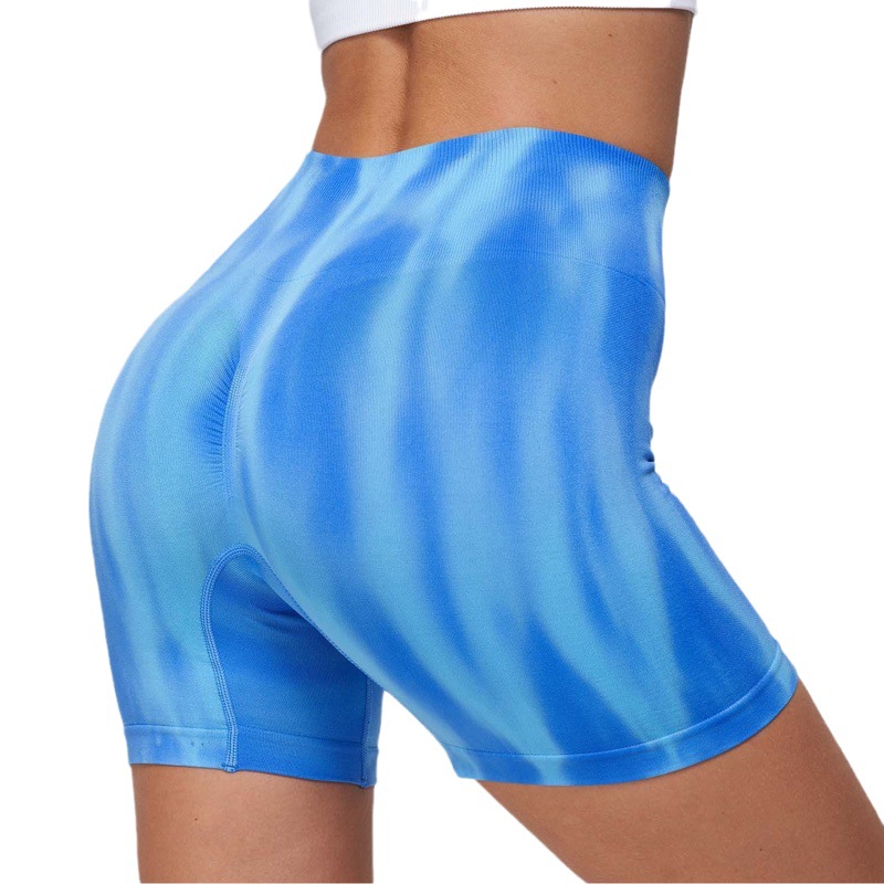 Pantalones cortos de Yoga Aurora coloridos sin costuras para mujer, cintura alta, levantamiento de cadera, gradiente Abdominal, pantalones deportivos para Fitness, absorción de humedad