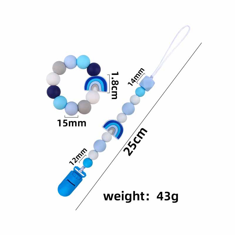 Nuevo bebé de dibujos animados colorido rojo pulsera de silicona teether palo pezón cadena anti-caída cadena juguete teether