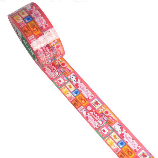 Thankyou cinta adhesiva de embalaje rosa, sello de red, cinta de sellado, cinta de impresión de dibujos animados, fabricante al por mayor