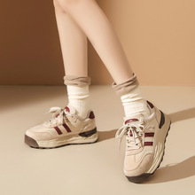 奥古狮登老爹鞋女2026年春季新款厚底软底华夫阿甘鞋复古德训鞋潮