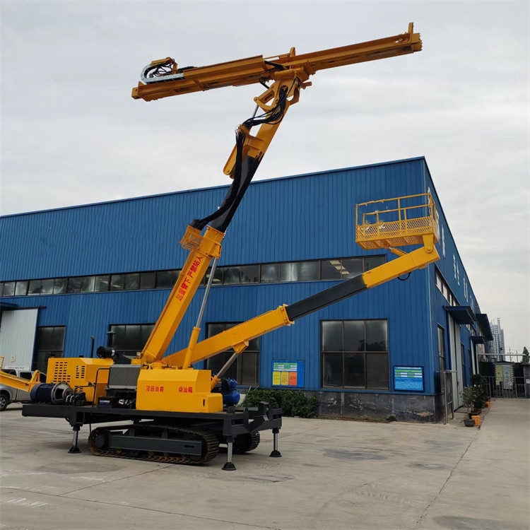 12米隧洞液压凿岩机履带油电两用锚固钻机隧道掘进水平打钻孔设备