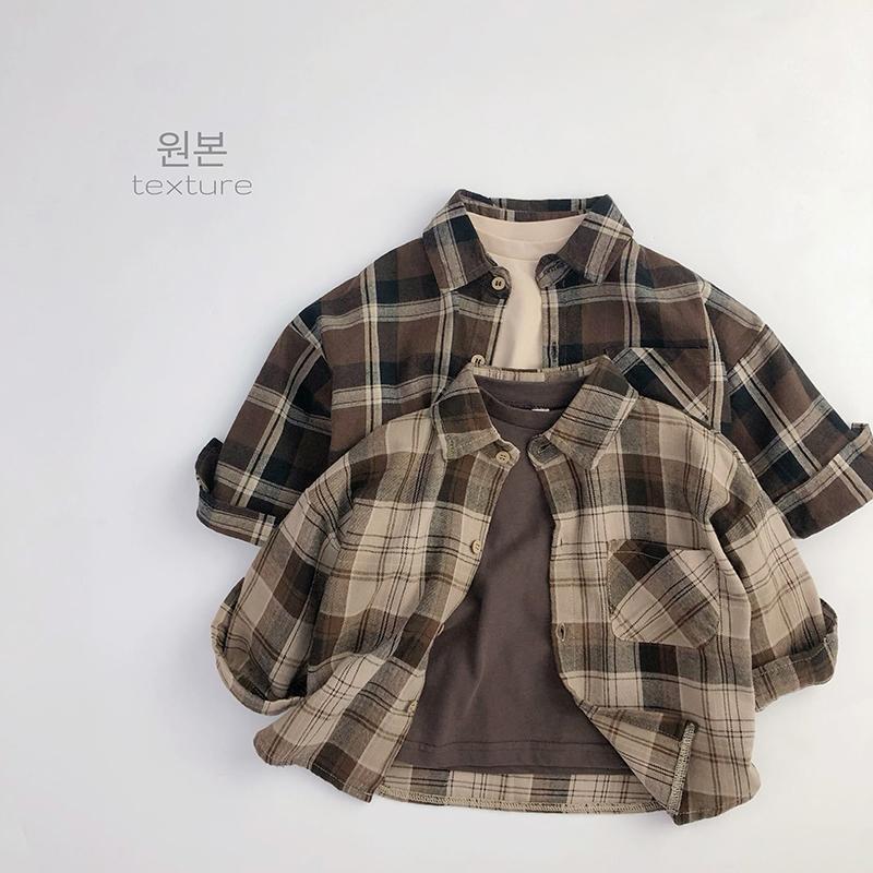 Boys' Shirt Plaid 2025 New Spring Long-sleeved Children's Trendy Top Boy's Handsome Foreign Style Spring and Autumn Coat Shirt