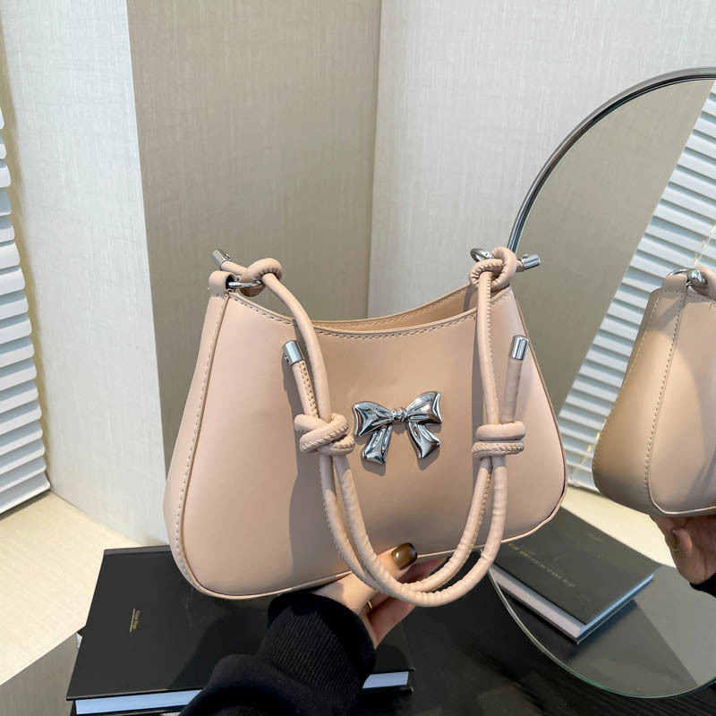 Bolso de axila con lazo lindo y dulce de la moda de este año 2024 invierno nuevo bolso de hombro para mujer