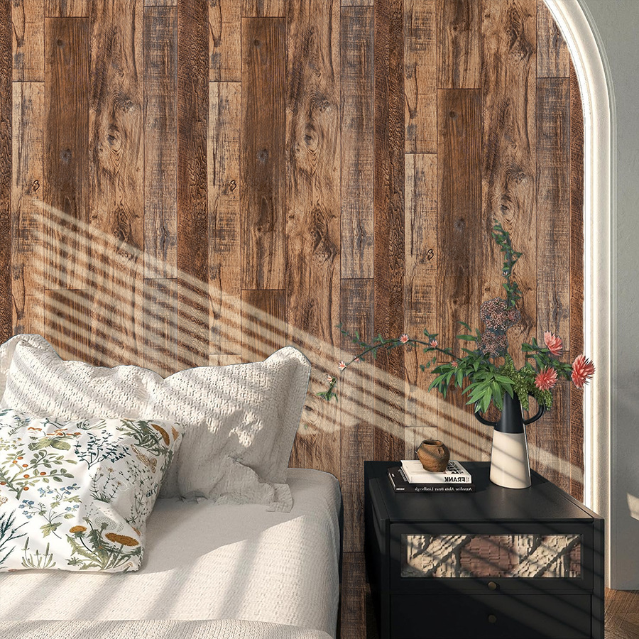 44cm*2000cm Retro Wood Panel Wallpaper – Self Adhesive Rustic Wall Paper For Cozy Farmhouse Interior Design_maomaolike.com