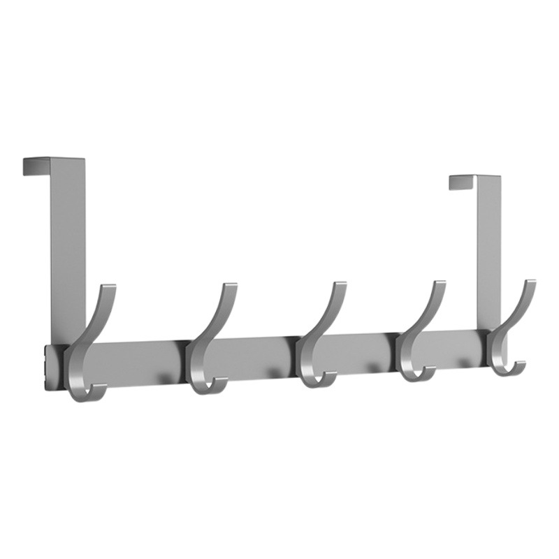 Gancho tras la puerta de aluminio espacial, sin perforar, resistente, ideal para baño o dormitorio, colgador múltiple