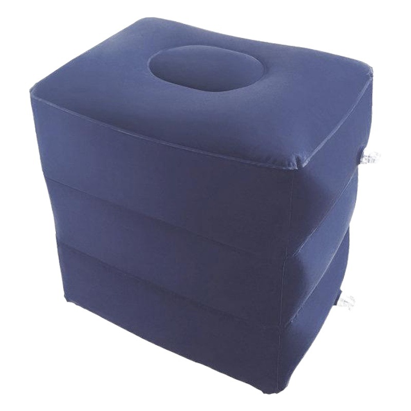 Fábrica en stock cojín de pie inflable taburete inflable cojín de aire de viaje cojín de pie de tres capas flocado taburete de Pie ajustable