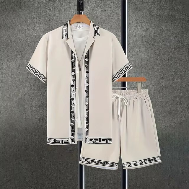 Moda 3D impresión digital spot comercio exterior Xiyin venta caliente verano hawaiano vacaciones camisa pantalones cortos traje de 2 piezas
