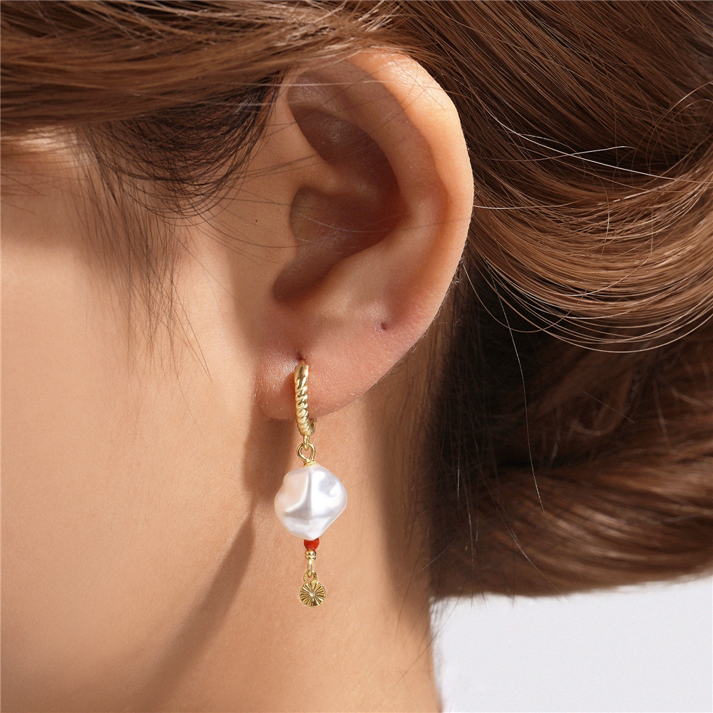 1 Pair Quantity 1 Pair 925 Sterling Silver Geometric Round Drop Earrings