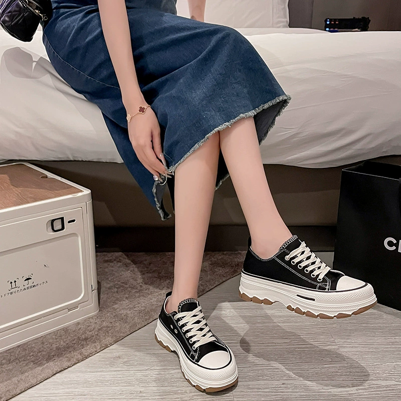 Холщовые туфли Wave на толстой подошве, весна-лето 202, новые популярные модные универсальные повседневные спортивные кроссовки с внутренним повышением