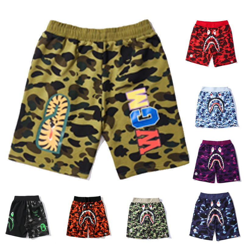 European and American cross-border shorts shark head series surfing shorts 3D digital printing men and women casual couple beach pants