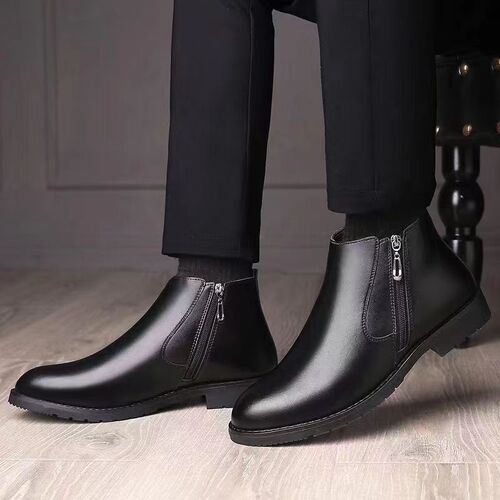 Men's cotton shoes in winter, warm, velvet and non-slip, men's casual high-top cotton shoes, elderly people's cotton shoes, men's leather and cotton shoes, elderly people's leather shoes