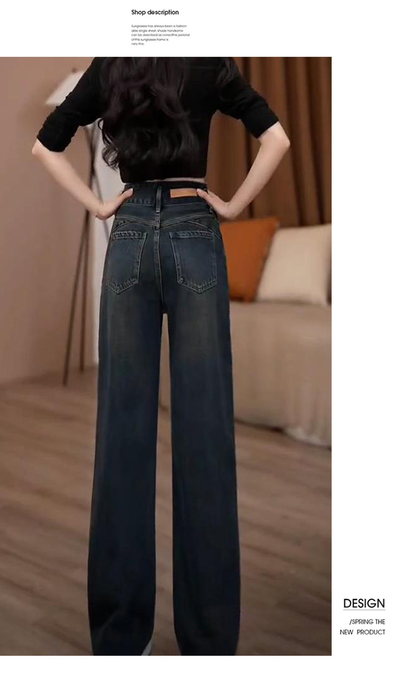 Vaqueros mujer tiro alto slim fit stretch pierna recta retro_voghion.com
