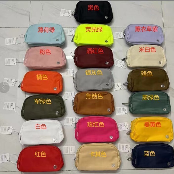 2025 New Amazon Lulu Nylon Simple and Stylish Waterproof Shoulder Bag Crossbody Bag Waist Bag Sports 1L