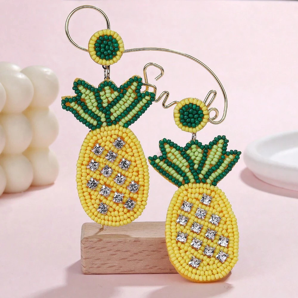 1 Pair Basic Fruit Inlay Copper Drop Earrings display picture 4