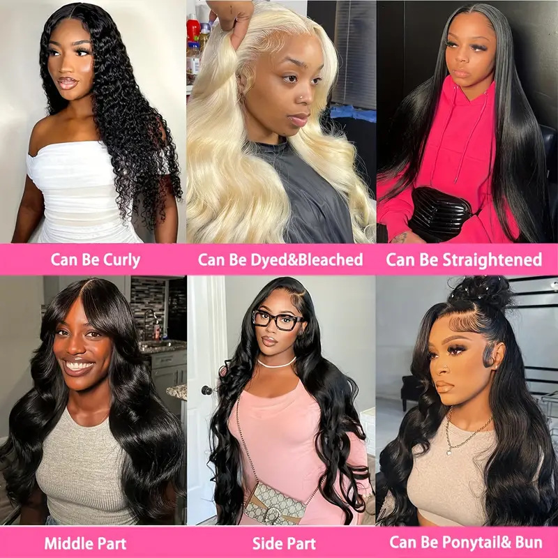 13 * 4 Front Lace Wig Front Lace Wig Women's Center Split Large Wave Long Roll Full Head Set Factory Direct Sales