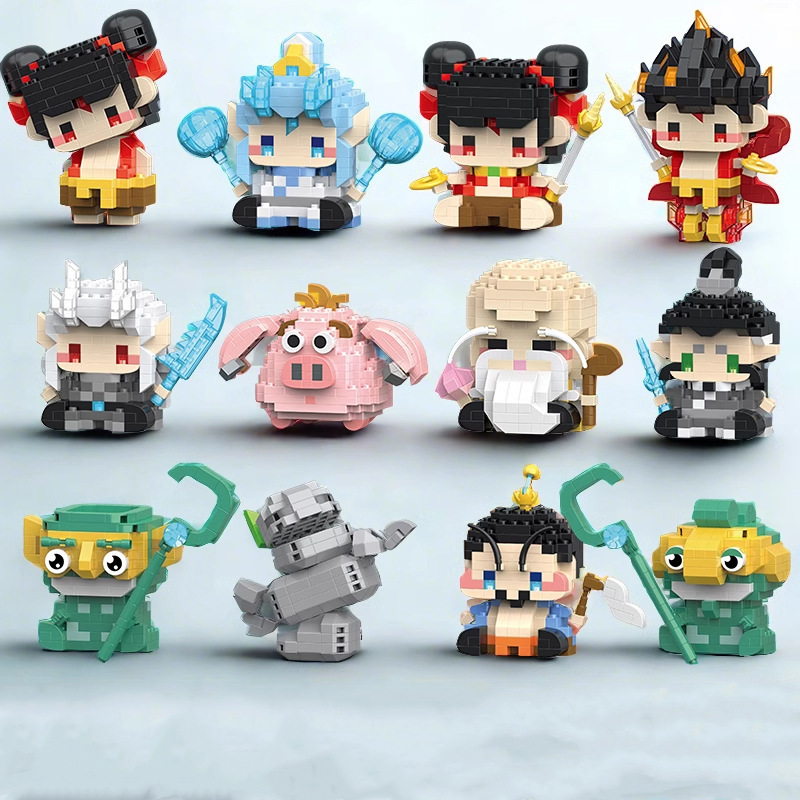 Internet Celebrity Nezha and Ao Bing Cartoon Figurine Building Block Toys for Children, Assembly Gifts, Wholesale Internet Celebrity Nezha and Ao Bing Cartoon Figurine Building Block Toys for Children, Assembly Gifts, Wholesale