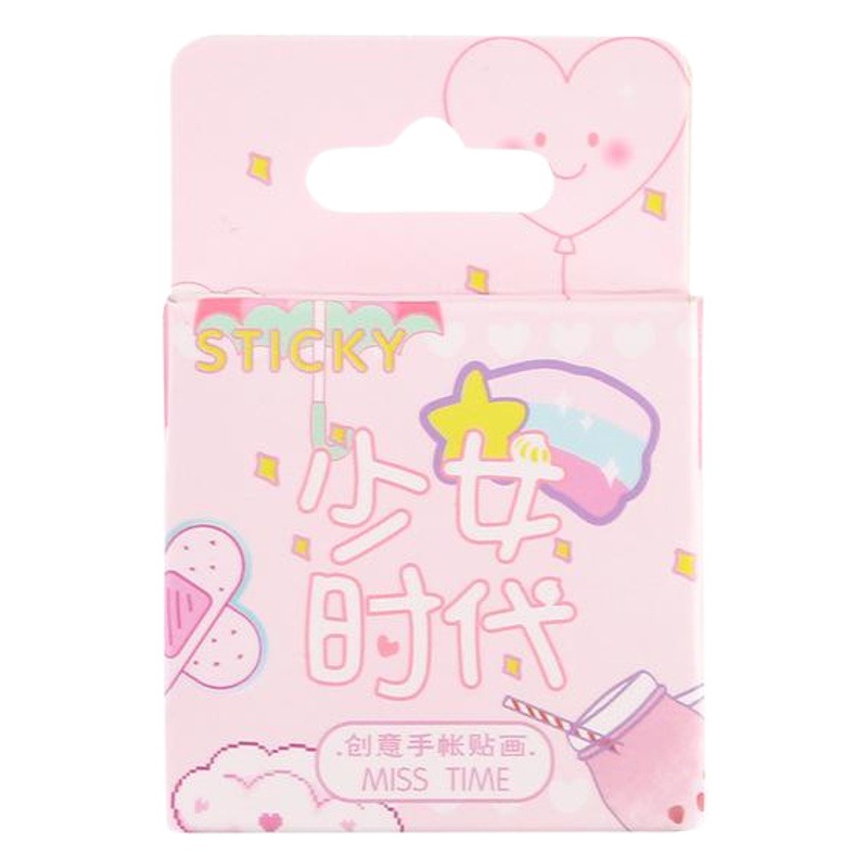 Pick-up pegatinas en caja Chica era serie 46 piezas en material de álbum de diario fresco de bricolaje transfronterizo