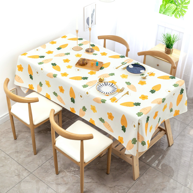 Nordic Ins Style Dining Table Tablecloth Waterproof and Oil-Proof Disable Coffee Table Tablecloth Internet Celebrity Rectangular Household Tablecloth Fabric