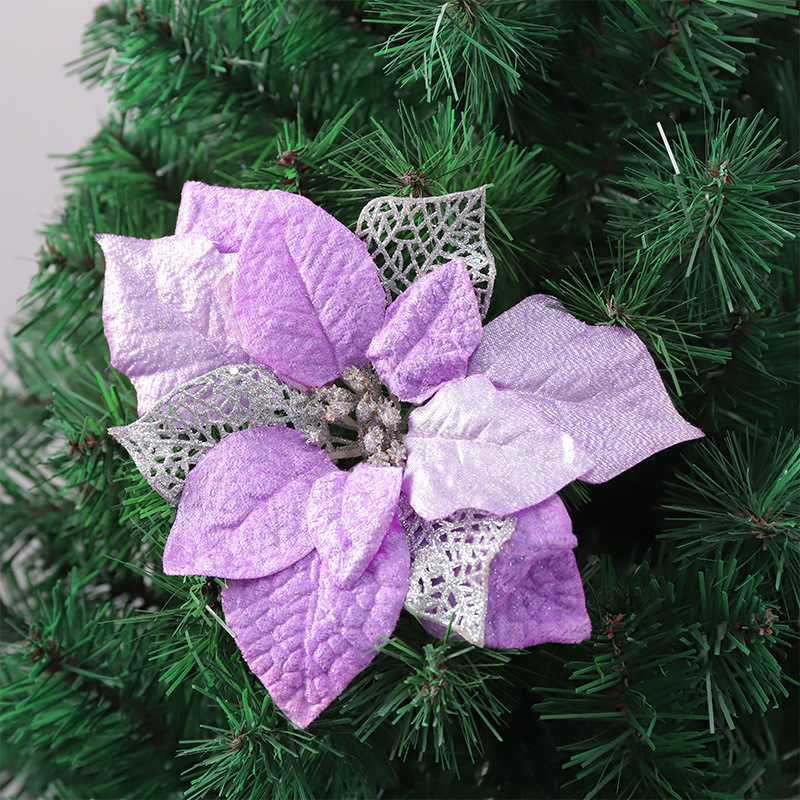 2025 flores de navidad simuladas flores de navidad árbol de navidad accesorios de guirnaldas decoración de árbol de navidad decoración de caña al por mayor