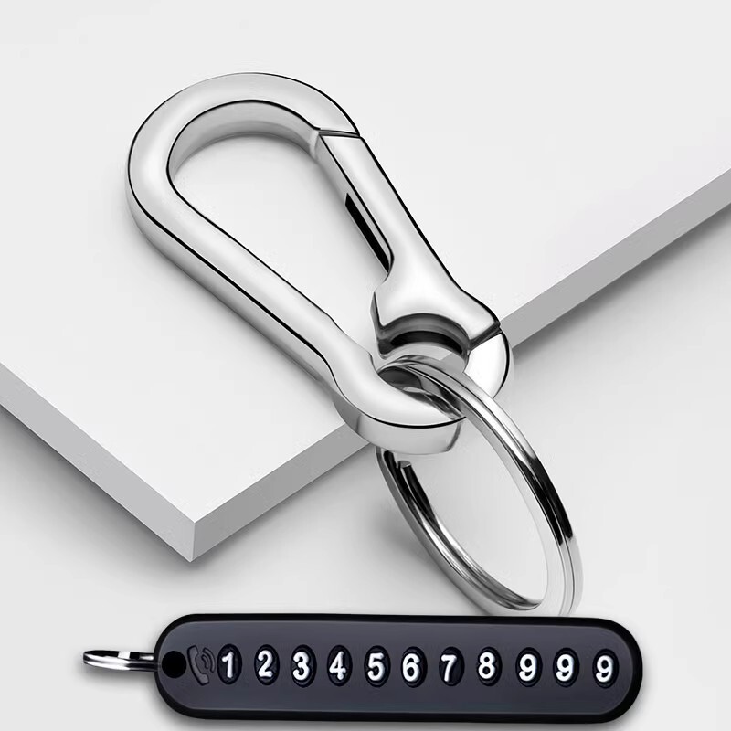 Stainless Steel Keychain Car Keychain Pendant Thickened Keychain Men's Pendant Ring High-End Quick-Hang Ring