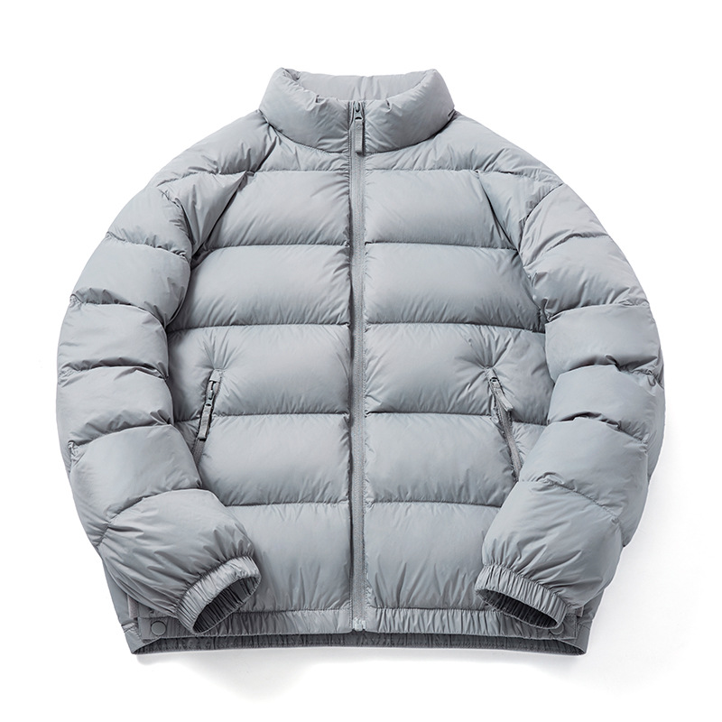New 90% White Duck Down Jacket for Men and Women, Winter Warm and Trendy Loose Thin Collar Bubble Coat_voghion.com