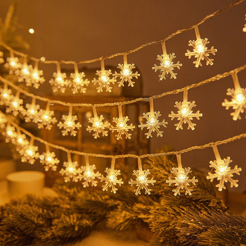 Ledの小さい雪の花のクリスマスの装飾の明かりの星の明かりのボールの明かりの夜市は露店の小さい色の明かりの室内の配置を並べます|undefined