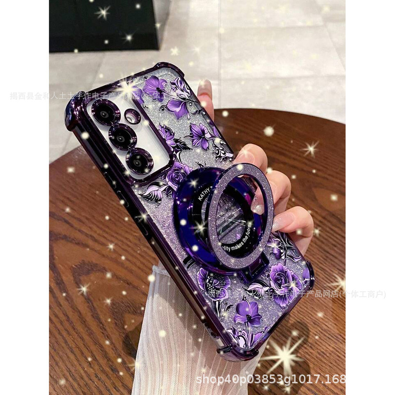 Flower Stand Suitable for Samsung Galaxy S25 Phone Case Samsung A56 Protective Cover S24 Trendy Note20U3 Flower Stand Suitable for Samsung Galaxy S25 Phone Case Samsung A56 Protective Cover S24 Trendy Note20U3