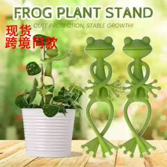 跨境新品 Cute frog flowerpot climbing clip青蛙植物支架