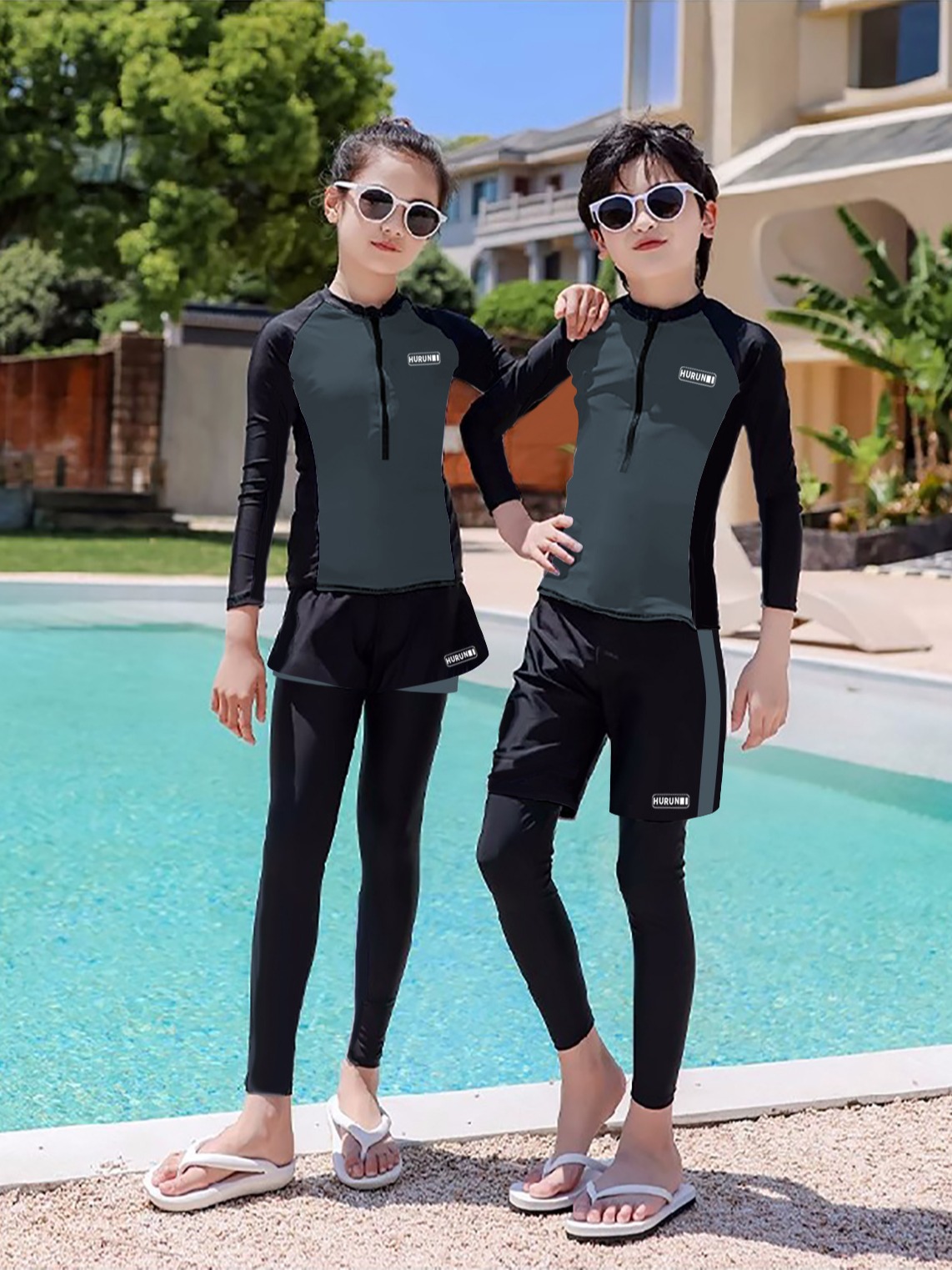 Traje de baño para niños protección solar de secado rápido dividida manga larga para niños y niñas traje de buceo cálido ropa de medusas cómoda traje de baño para niños medianos y grandes