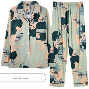 Pajamas Women's Spring Autumn and Winter Women's New Long Sleeve Cartoon Cute Cartoon Two-Piece Casual Home Clothes Wholesale