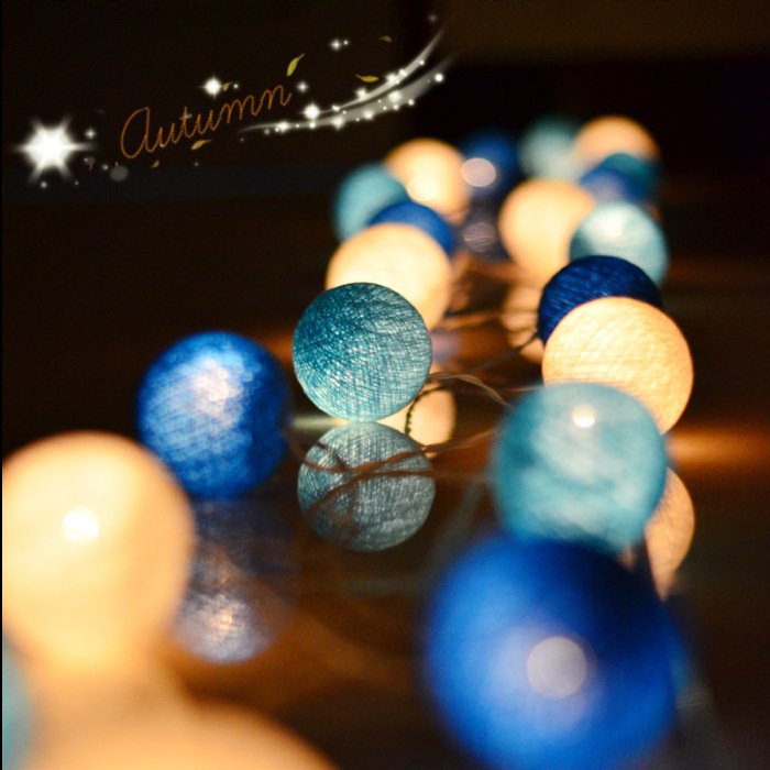 Cordón de bola de algodón ins viento macaron luz decoración de la habitación de los niños de Navidad USB decoración de la tienda de campaña al aire libre sala de estar