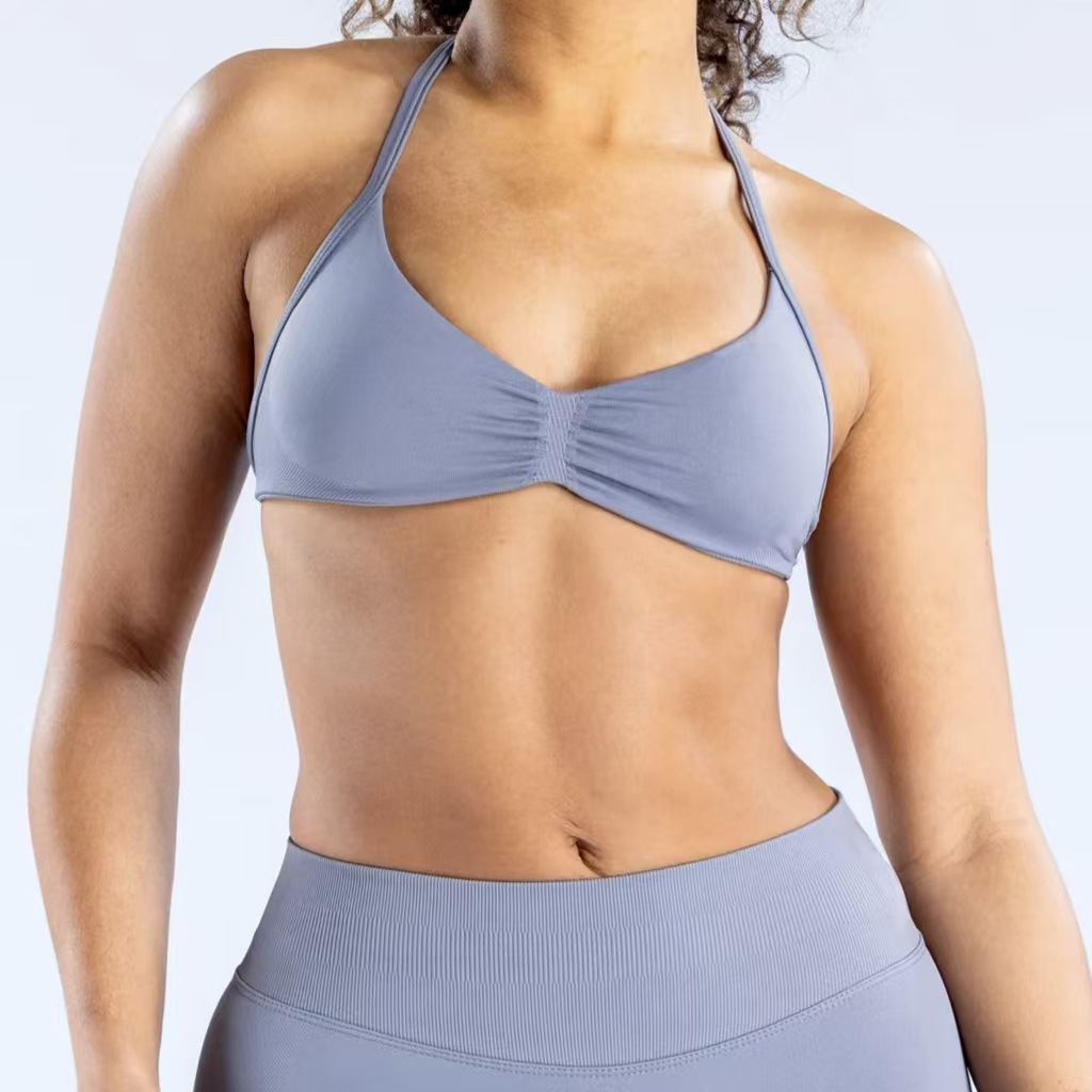 Bra deportivo de cuello colgante transfronterizo Europa y América nueva ropa interior sin marcas de fitness yoga rápido chaleco pequeño