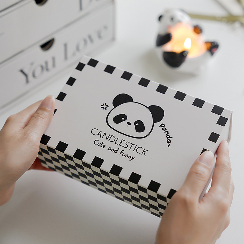 Panda candelabro aromaterapia en forma de vela cera hecha a mano lindo decoración de fragancias traje ambiente regalo de mano