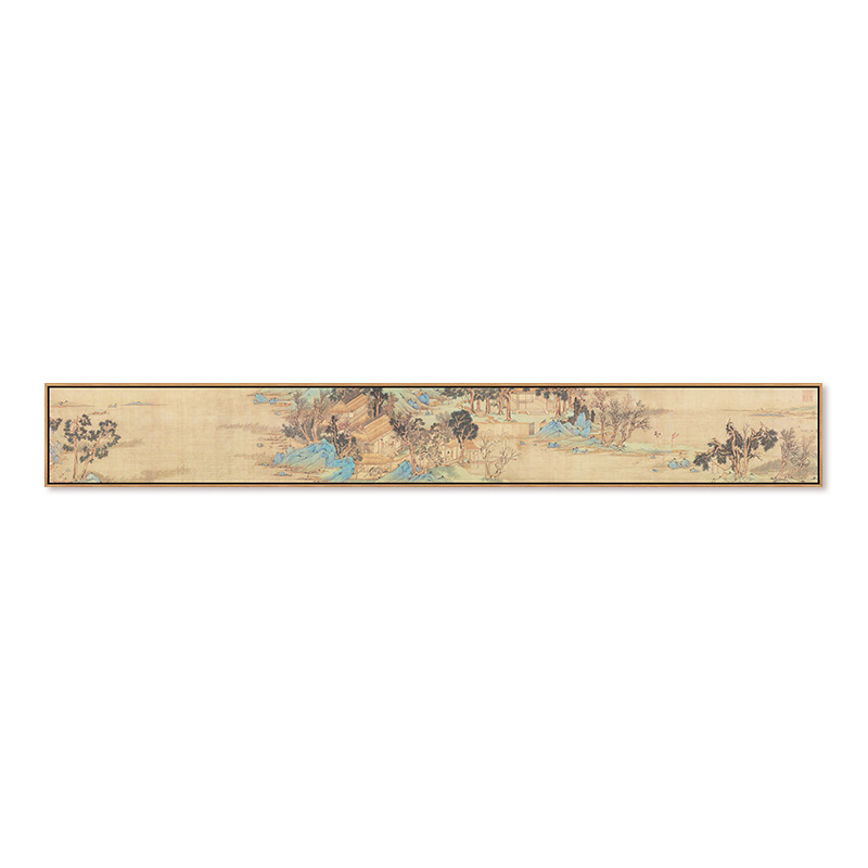 8號畫芯-《仿趙伯驌後赤壁圖 》 / 120*18+原木色-環保PS框（無玻璃裝裱）+高檔畫作手工精裱